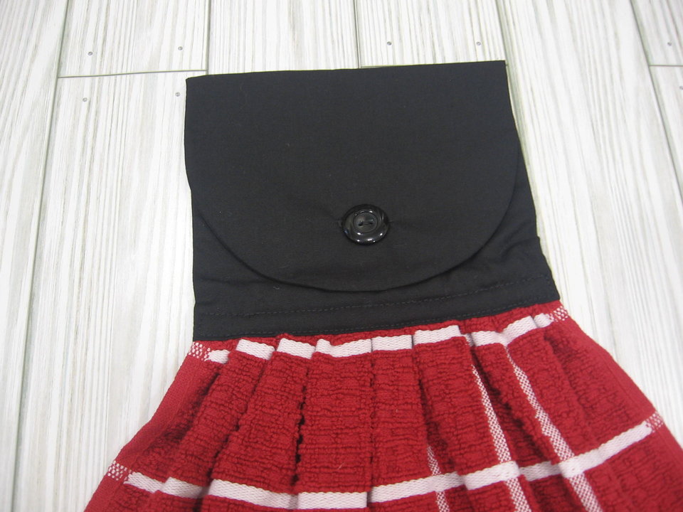 Red Plaid Farmhouse Kitchen Hanging Towel