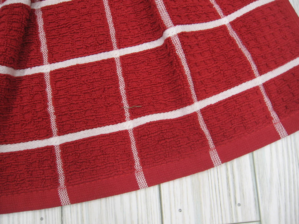 Red Plaid Farmhouse Kitchen Hanging Towel