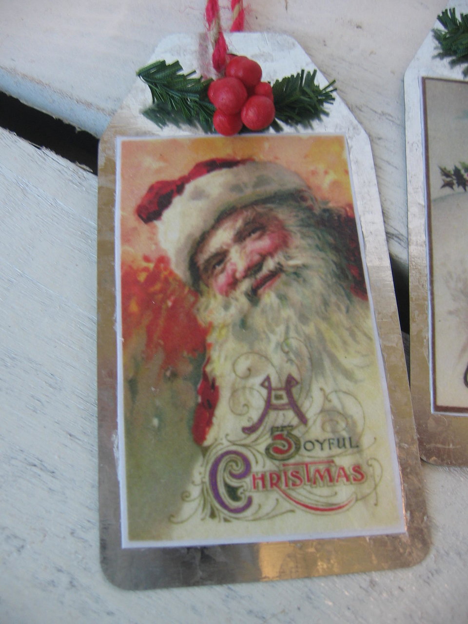 Christmas Embellished Metal Gift Tags in a Set of 3