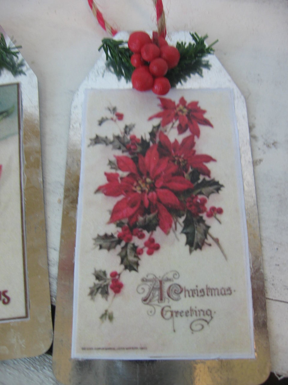 Christmas Embellished Metal Gift Tags in a Set of 3