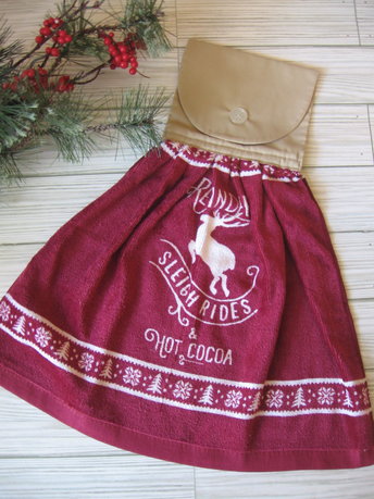 Primitive Christmas Kitchen Hand Dish Tea Towel