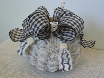Knitted Pumpkin Halloween Decoration in Black and White