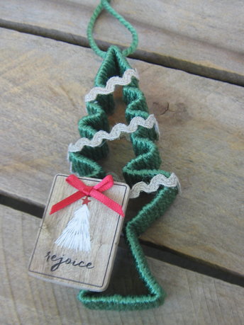 Upcycled Tree Shaped Country Christmas Ornament