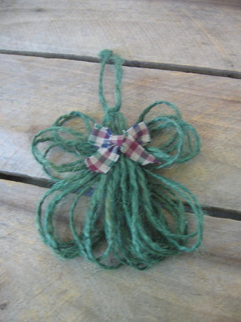 Green Jute Twine Angel Ornament
